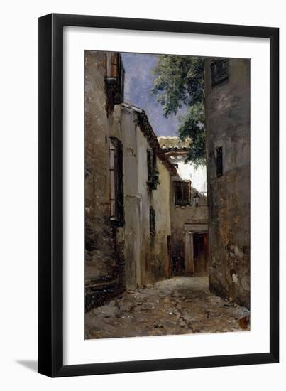 Carlos de Haes / A Street of Toledo, ca. 1865-Carlos de Haes-Framed Giclee Print