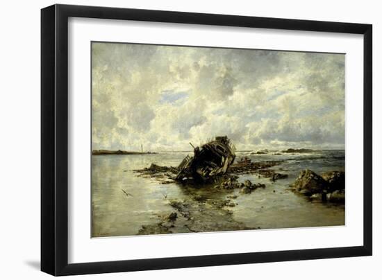 Carlos de Haes / A Wrecked Ship, 1883-Carlos de Haes-Framed Giclee Print