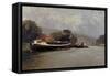 Carlos de Haes / The Seine (Rouen), ca. 1884-Carlos de Haes-Framed Stretched Canvas