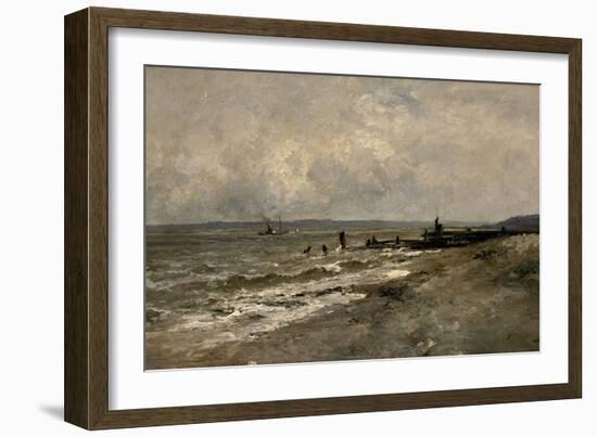 Carlos de Haes / Villerville Beach, 1877-1884-Carlos de Haes-Framed Giclee Print