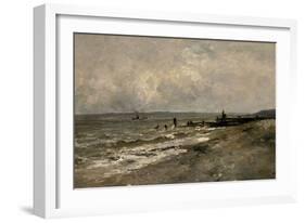 Carlos de Haes / Villerville Beach, 1877-1884-Carlos de Haes-Framed Giclee Print