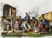 Argentinian Peons Resting at Fire, Engraving from Manners and Customs of Rio De La Plata-Carlos Morel-Giclee Print