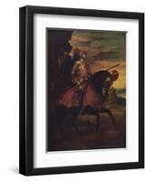 'Carlos V En La Batalla De Muhlberg', (Carlos V at the Battle of Muhlberg), 1548, (c1934)-Paolo Veronese-Framed Giclee Print