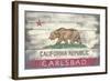 Carlsbad, CA - California State Flag - Barnwood-Lantern Press-Framed Art Print