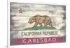 Carlsbad, CA - California State Flag - Barnwood-Lantern Press-Framed Art Print