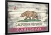 Carlsbad, CA - California State Flag - Barnwood-Lantern Press-Framed Art Print