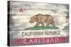Carlsbad, CA - California State Flag - Barnwood-Lantern Press-Stretched Canvas