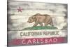 Carlsbad, CA - California State Flag - Barnwood-Lantern Press-Stretched Canvas