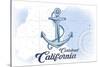 Carlsbad, California - Anchor - Blue - Coastal Icon-Lantern Press-Stretched Canvas