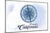 Carlsbad, California - Compass - Blue - Coastal Icon-Lantern Press-Mounted Art Print