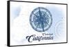 Carlsbad, California - Compass - Blue - Coastal Icon-Lantern Press-Framed Stretched Canvas