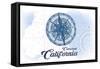Carlsbad, California - Compass - Blue - Coastal Icon-Lantern Press-Framed Stretched Canvas