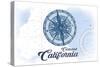 Carlsbad, California - Compass - Blue - Coastal Icon-Lantern Press-Stretched Canvas