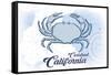 Carlsbad, California - Crab - Blue - Coastal Icon-Lantern Press-Framed Stretched Canvas