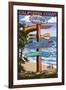 Carlsbad, California - Destination Sign-Lantern Press-Framed Art Print