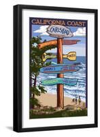 Carlsbad, California - Destination Sign-Lantern Press-Framed Art Print