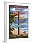 Carlsbad, California - Destination Sign-Lantern Press-Framed Art Print