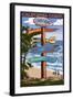 Carlsbad, California - Destination Sign-Lantern Press-Framed Art Print