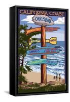 Carlsbad, California - Destination Sign-Lantern Press-Framed Stretched Canvas
