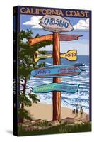 Carlsbad, California - Destination Sign-Lantern Press-Stretched Canvas