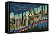 Carlsbad, California - Large Letter Scenes-Lantern Press-Framed Stretched Canvas