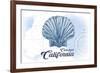 Carlsbad, California - Scallop Shell - Blue - Coastal Icon-Lantern Press-Framed Art Print