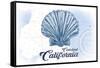 Carlsbad, California - Scallop Shell - Blue - Coastal Icon-Lantern Press-Framed Stretched Canvas