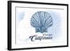 Carlsbad, California - Scallop Shell - Blue - Coastal Icon-Lantern Press-Framed Art Print