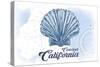 Carlsbad, California - Scallop Shell - Blue - Coastal Icon-Lantern Press-Stretched Canvas