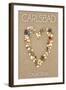 Carlsbad, California - Stone Heart on Sand-Lantern Press-Framed Art Print