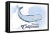 Carlsbad, California - Whale - Blue - Coastal Icon-Lantern Press-Framed Stretched Canvas