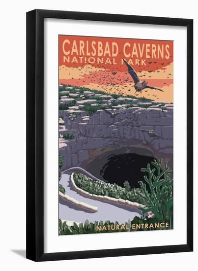 Carlsbad Caverns National Park, New Mexico - Natural Entrance-Lantern Press-Framed Art Print