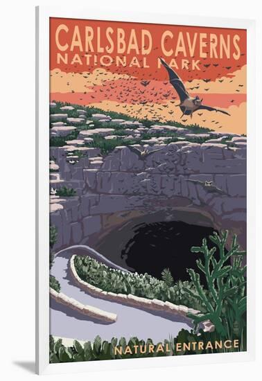 Carlsbad Caverns National Park, New Mexico - Natural Entrance-Lantern Press-Framed Art Print