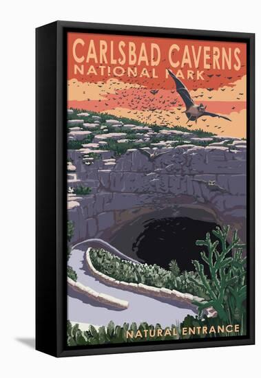 Carlsbad Caverns National Park, New Mexico - Natural Entrance-Lantern Press-Framed Stretched Canvas