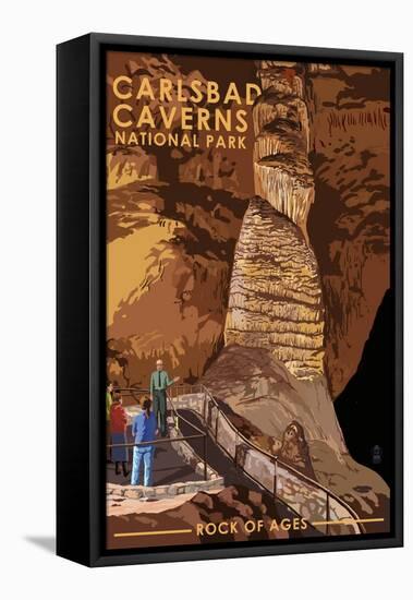 Carlsbad Caverns National Park, New Mexico - Rock of Ages-Lantern Press-Framed Stretched Canvas