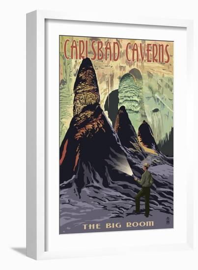 Carlsbad Caverns National Park, New Mexico - The Big Room-Lantern Press-Framed Art Print