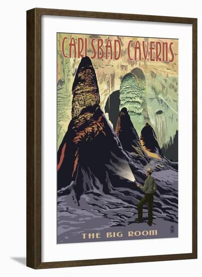 Carlsbad Caverns National Park, New Mexico - The Big Room-Lantern Press-Framed Art Print