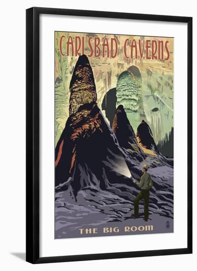 Carlsbad Caverns National Park, New Mexico - The Big Room-Lantern Press-Framed Art Print