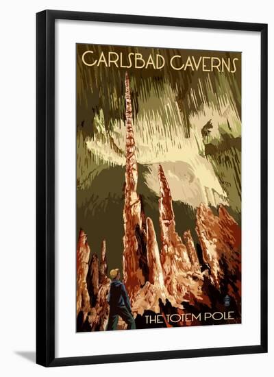 Carlsbad Caverns National Park, New Mexico - The Totem Pole-Lantern Press-Framed Art Print