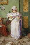 A Girl Playing a Mandolin, 1899 (Pencil and Watercolour Heightened with White)-Carlton Alfred Smith-Giclee Print