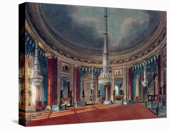 Carlton House, the Circular Room, from Pyne's 'Royal Residences', published 1818-William Henry Pyne-Stretched Canvas
