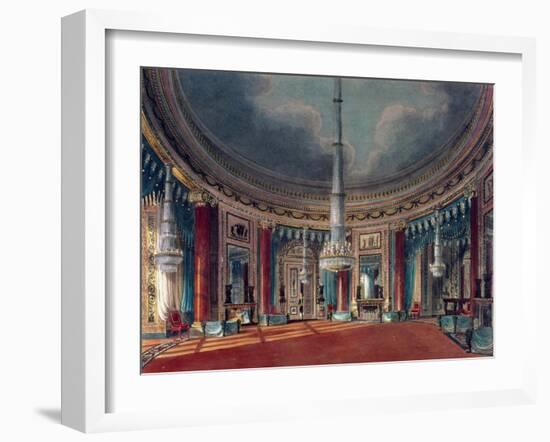 Carlton House, the Circular Room, from Pyne's 'Royal Residences', published 1818-William Henry Pyne-Framed Giclee Print