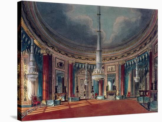 Carlton House, the Circular Room, from Pyne's 'Royal Residences', published 1818-William Henry Pyne-Stretched Canvas