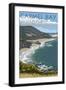 Carmel Bay, California - Coastal Scene - Lantern Press Artwork-Lantern Press-Framed Art Print