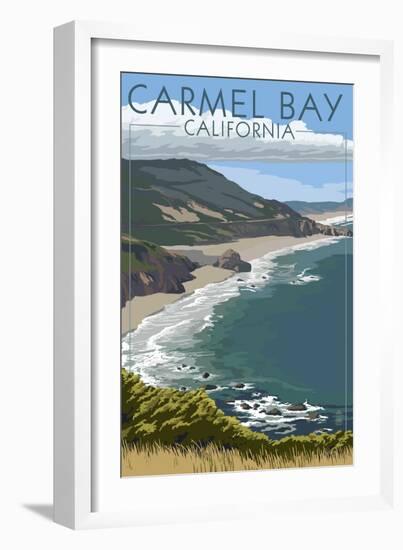 Carmel Bay, California - Coastal Scene - Lantern Press Artwork-Lantern Press-Framed Art Print