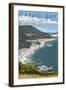 Carmel Bay, California - Coastal Scene - Lantern Press Artwork-Lantern Press-Framed Art Print