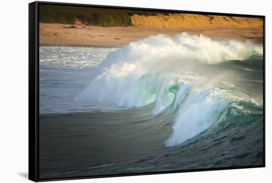 Carmel Beach, California, Breaking Wave-Sheila Haddad-Framed Stretched Canvas