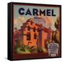 Carmel Brand - East Highlands, California - Citrus Crate Label-Lantern Press-Framed Stretched Canvas