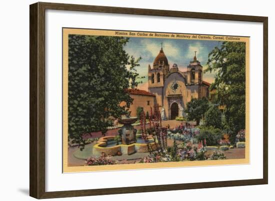 Carmel, CA - Mission San Carlos de Borromeo de Monterey-Lantern Press-Framed Art Print