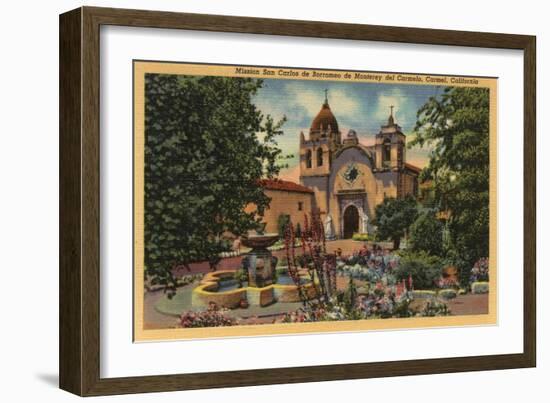 Carmel, CA - Mission San Carlos de Borromeo de Monterey-Lantern Press-Framed Art Print